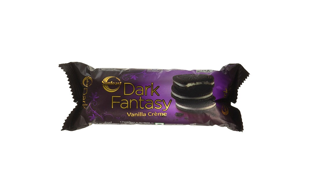 Sunfeast Dark Fantasy Vanilla Creme Biscuits   Pack  100 grams